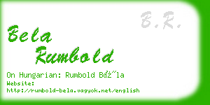 bela rumbold business card